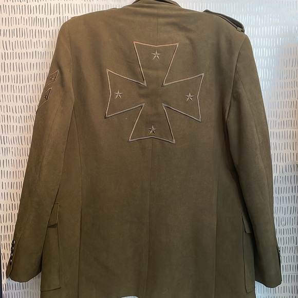 Empra military style green jacket with pockets and emblems on the sleeves sz. L - Picture 5 of 5